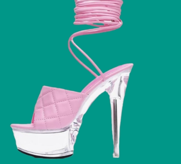Cape Robbin Sexy quilted Transparent Platform High Heel